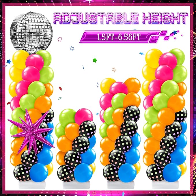 Kasyat 2 Sets 90s 80s Disco Balloon Column Stand Kit - Image 5
