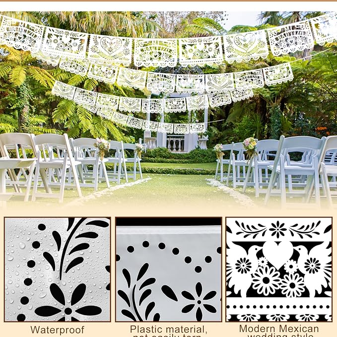 TaoBary 6 Pcs Papel Picado Mexican Wedding Cielito Lindo Party Decor 118 Feet - Image 3