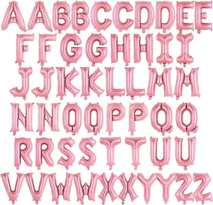 52 Pcs Pink Letter Balloons, 16 Inch Foil Alphabet Letter Balloons, Letter A-Z by YOTHORN