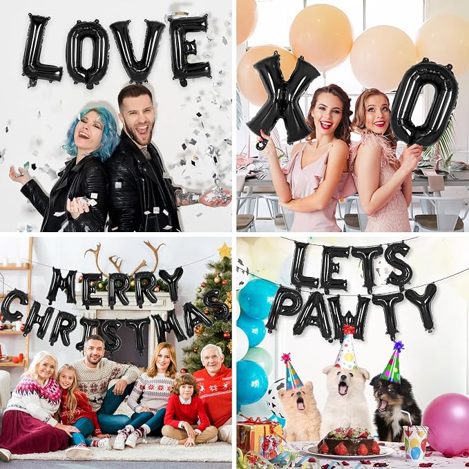 52 Pcs Black Letter Balloons, 16 Inch Foil Alphabet Letter Balloons, Letter A-Z - Image 7