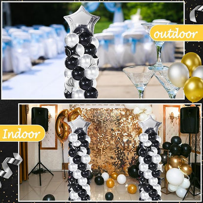 Gejoy Black Silver Balloons Column Stand Kit Adjustable Tower Stand from 1.4 to - Image 7
