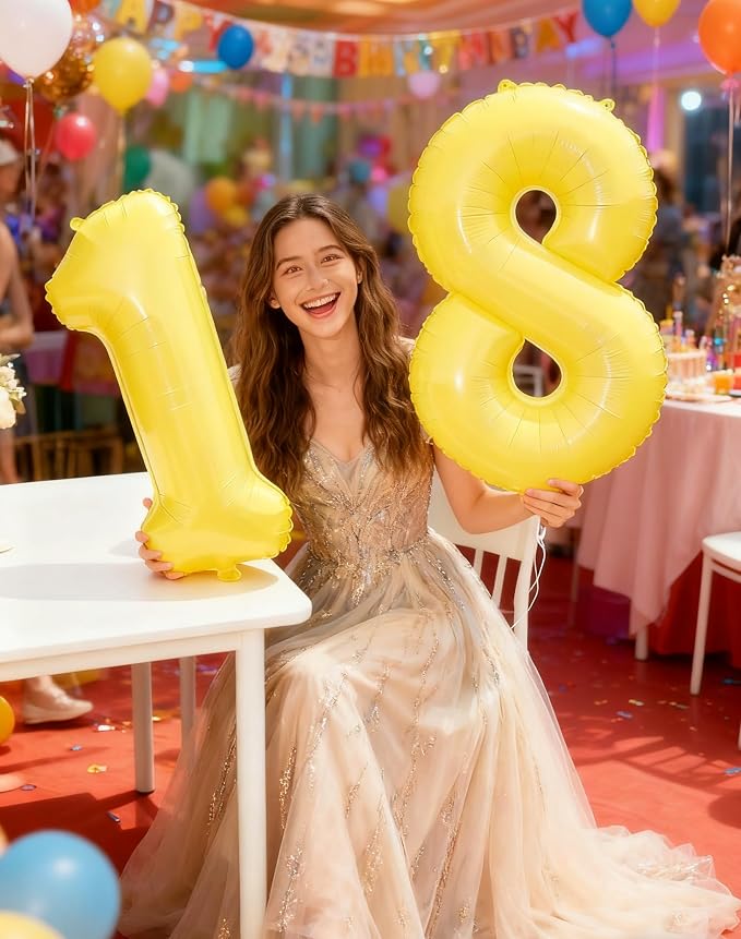 Yellow Number 1 Balloon 40 inch, Number 1 Birthday Balloons - Image 4