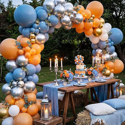 APLANET 150pcs Dusty Blue Balloons Different Sizes 18 12 10 5 Inch Slate Blue - Image 6