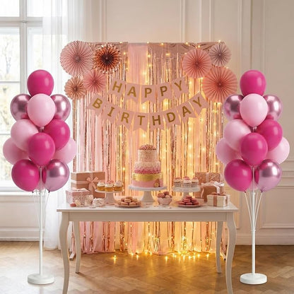 Metallic Chrome Pink Balloon Tower Stand Sticks - Image 6