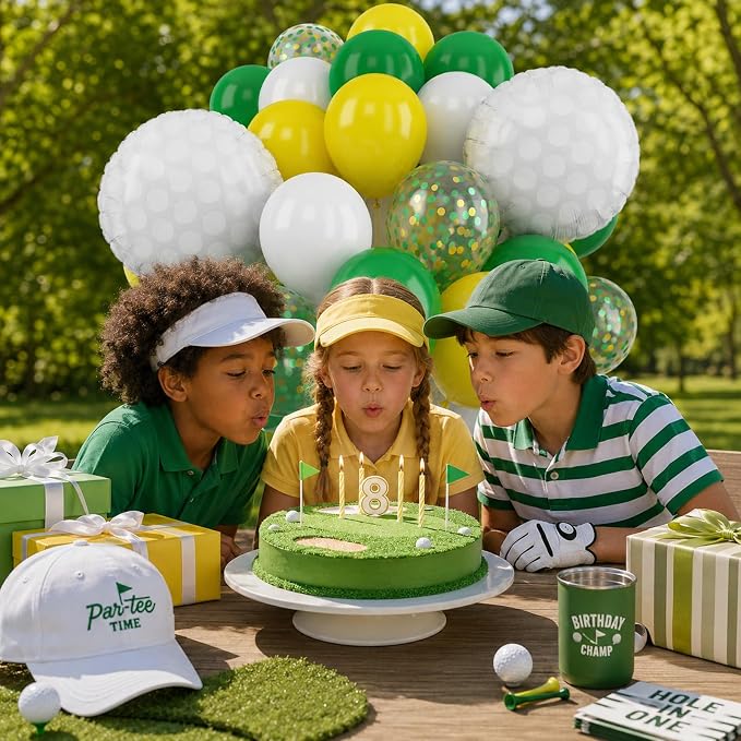 Golf Balloons, 12 Inch Green Yellow Balloons - Image 7