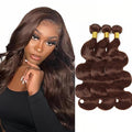 Chocolate Brown Bundles Human Hair Brown Body Wave Bundle Niegmeag Brazilian Virgin Remy Hair 3 Bundles 14 14 14 Inch Color 4 Body Wave Bundle 300g