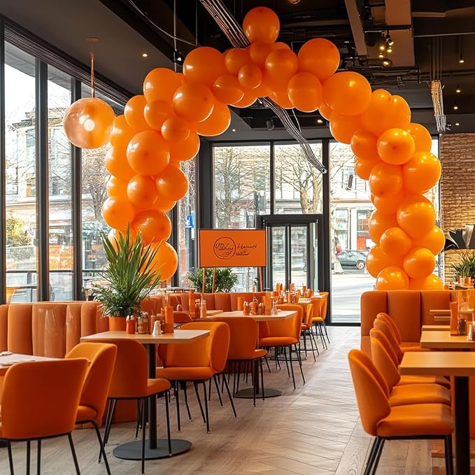 RUBFAC Orange Balloons Different Sizes Burnt Orange Balloon Arch 154pcs | - Image 6