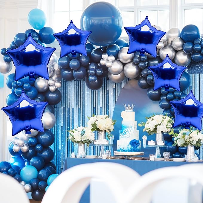 Biapian Blue Star Foil Balloons, 18 Inch Aluminum Balloon - Image 5