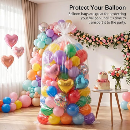 3 Pack Balloon Bags for Transport 98 x 59 Inch Reusable Clear Storage Bags - Image 5