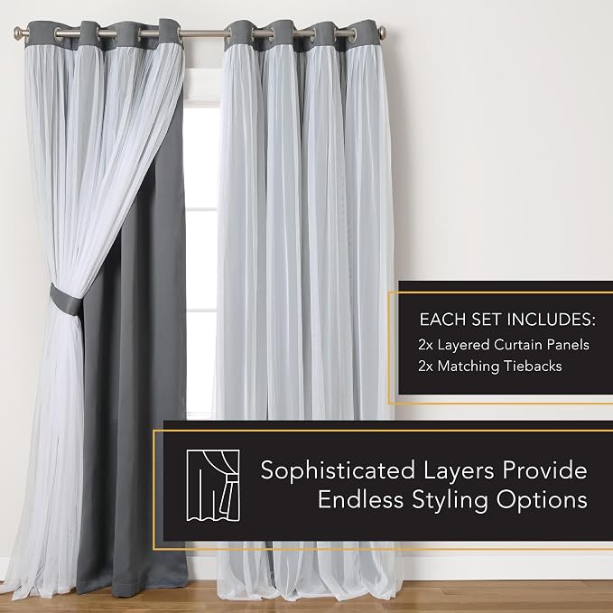 TOWN & COUNTRY LUXE Talia Double Layer Indoor Curtains, Sheer and Room - Image 6
