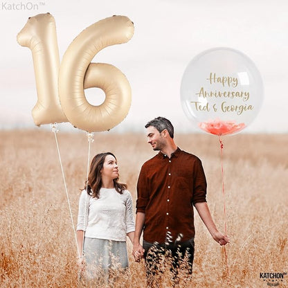 KatchOn Caramel 16 Balloon Numbers 40 Inch, Sweet 16 Party Decorations | 16th - Image 7