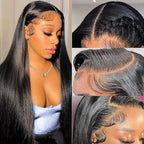 13x6 Lace Front Wigs Human Hair for Women 180 Density 32 Inch Straight Lace Front Wigs HD Transparent Frontal Wigs Human Hair Lace Front Wigs Pre Plucked with Baby Hair Glueless Wigs
