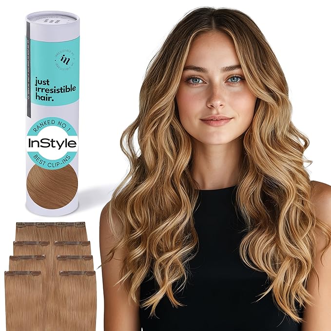 Irresistible Me Real Human Hair Extensions Clip Ins – 100% Human Hair Clip In Extensions for Length & Volume – Invisible Extension – Heat Resistant & Dyeable – Strawberry Blonde, 24 Inches