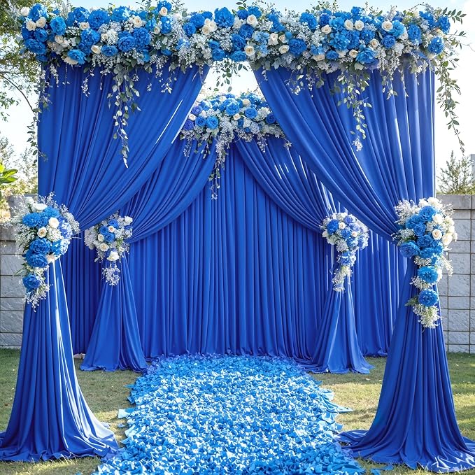 6 Panels Royal Blue Backdrop Curtains - Image 2