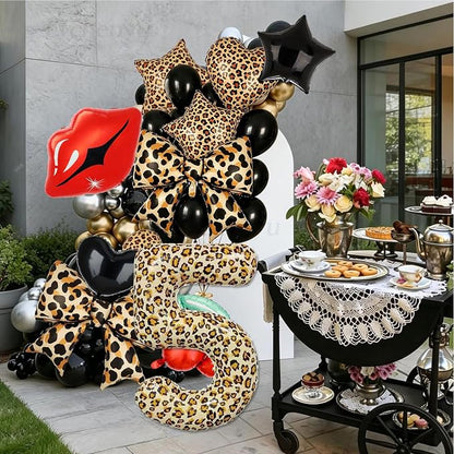 40Inch Large Leopard Print Number 3 Foil Balloons Cheetah 3rd Wild One First - Image 4