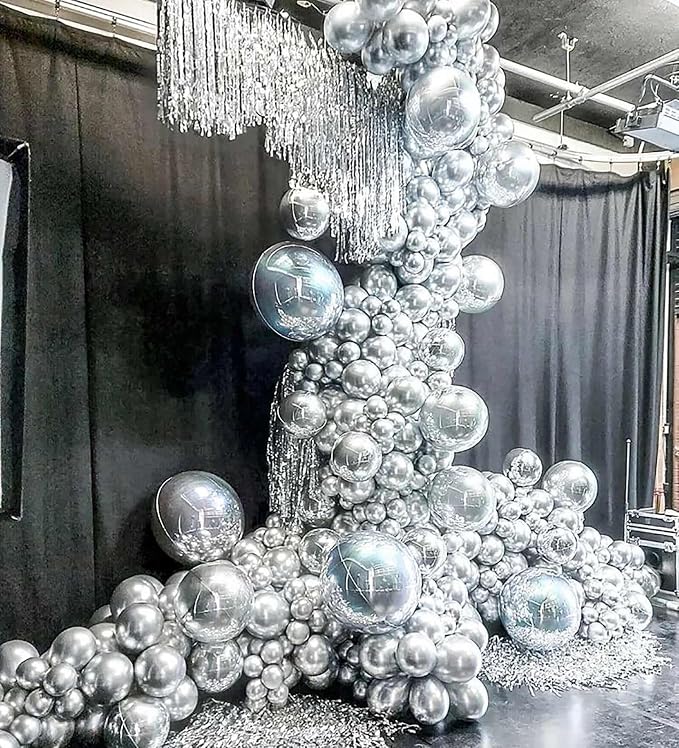 10 Pcs 22 Inch White Mylar Balloons, Large 4D Giant Round Foil Balloon Big - Image 7
