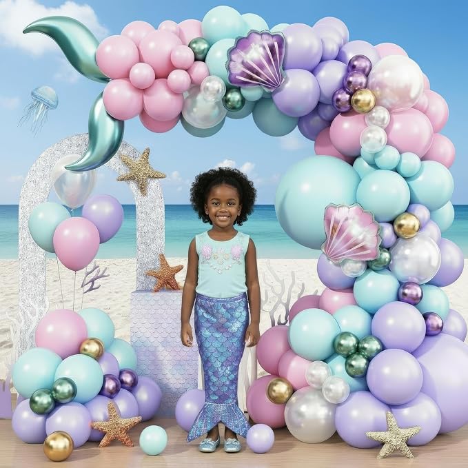 Vellax 78-Pc Mermaid Balloon Garland Arch Kit, Under the Sea Theme | 78-pc - Image 5