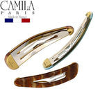 Camila Paris CP2931 French Hair Barrettes Clips, Snap Hair Slides Clic Clac for Women, Styling Girls Side Slide-in Metal Snap Pin Hair Accessories for Women. Strong Hold, No Slip Grip, Made in France