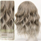 AISI HAIR Ombre Honey Glod Synthetic Wavy Curly Bob Wig with Bangs Short Wavy Hair for Women Synthetic Heat Resistant Bob Wigs