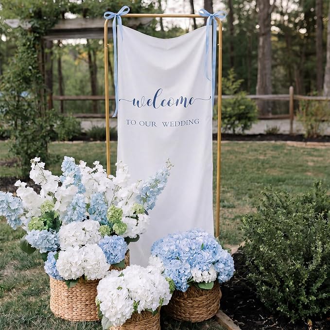 Tingjoo 27 × 78 Inch Welcome to Our Wedding Fabric Banner Long Wedding Party - Image 7