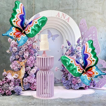 44" Giant Rainbow Butterfly Foil Balloons, Big Multicolor Butterfly Inflatable - Image 7