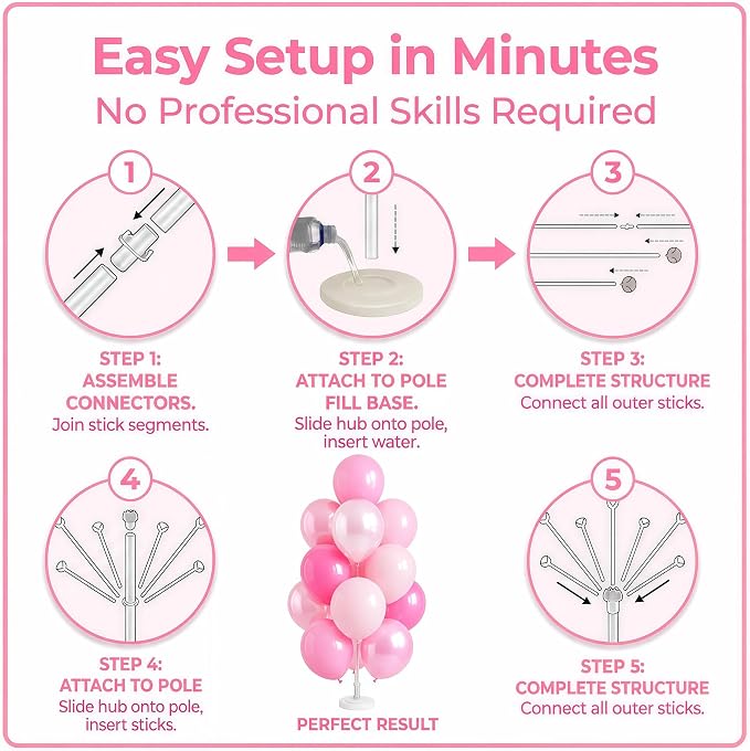 Mix PinkBalloon Column Stand Kit Set of 2 - Image 3