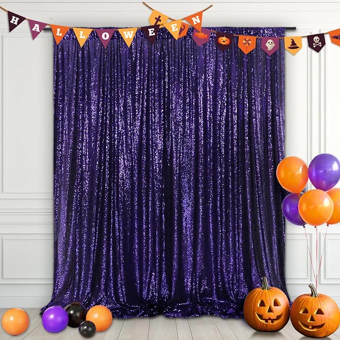Eternal Beauty Purple 3mm Sequin Backdrop 10x10 Ft by EternalBeauty