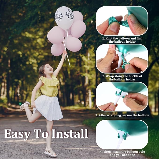 JJUNW 20 Pcs Balloon Sticks, Long Plastic Balloon Sticks - Image 5