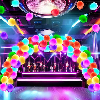 Voircoloria 105pcs UV Neon Black Light Party Latex Balloons, 10inch | Glow in - Image 5