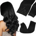 GOO GOO Clip in Hair Extensions Real Human Hair, Remy Human Hair Extensions Clip ins for Women, Natural Human Hair, 24inch 240g 9Pcs, #1 Jet Black