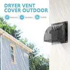 6 Inch Exhaust Vent Cover, HG Power Metal Dryer Vent Cover Outside with Removable Screen & Cushioned Non Return Flap, Air Wall Vent for House, AC, Opening Diameter: 5.7" Black