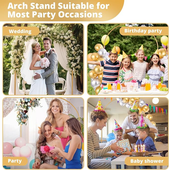 6 ft Gold Metal Balloon Arch Stand, Arch Backdrop Stand - Image 6