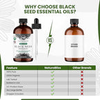 NaturoBliss Organic Black Seed Oil 100% Virgin Cold Pressed Omega 3 6 9 Super Antioxidant for Immune Support, Joints, Mobility, Digestion, Hair Skin Vegan, Gluten-Free, Non-GMO USDA Certified 4oz