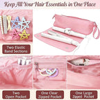 Hair Tools Travel Bag with Heat Resistant Mat, 2-in-1 Hot Hair Tools Organizer for Curling Flat Irons Straighteners Hair Dryer, Styling Tools Storage Bag Portable Travel Case for Women & Stylists