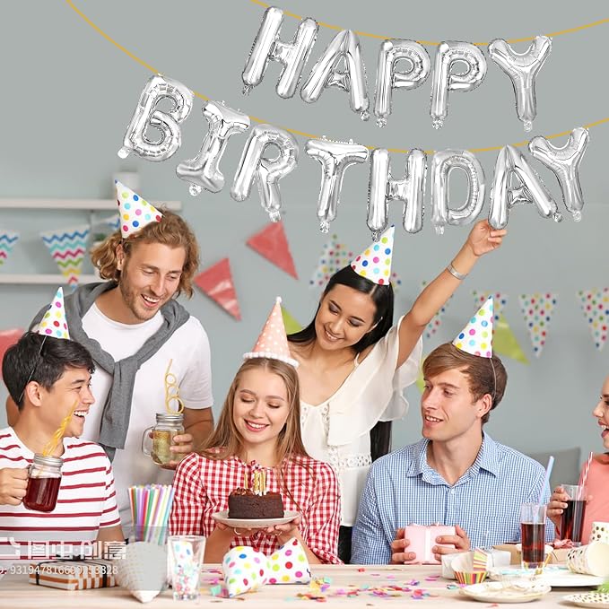 LIOZEOKUN Happy Birthday Balloon Letters 16 inch Mylar Foil Birthday Balloons - Image 5