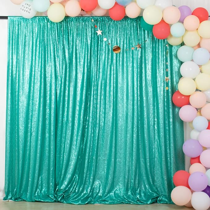 ShinyBeauty Matte Green Sequin Backdrop 4Ftx7Ft Photo Backdrops Sequin Backdrop by ShinyBeauty