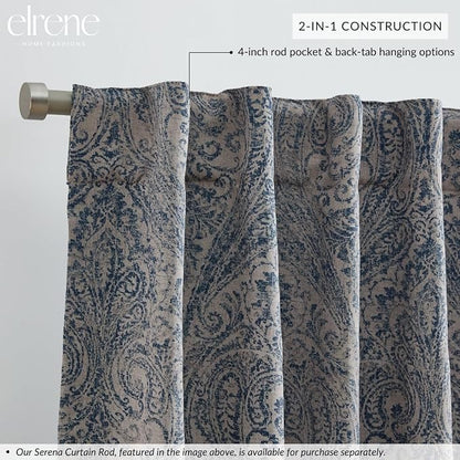 Threadmade Vittoria Paisley Printed Blackout Curtain Panel - Image 2