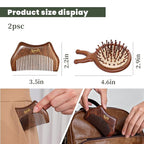 Mini Travel Hair Brush and Comb Set, Christmas Gifts for Mon, Scalp massager Hair Growth, Wooden Detangler Comb, Small Curly Hair Wet Brush for Women Girls Kids, Facial Massage Gua Sha Tool
