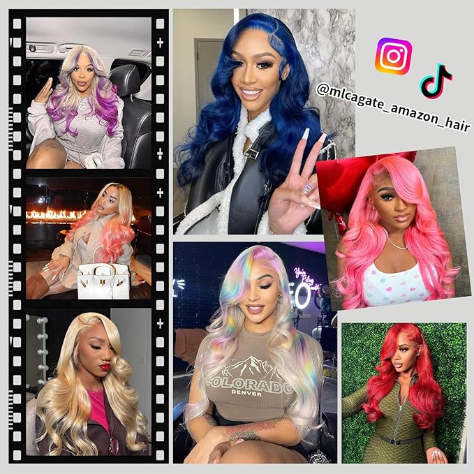 613 13X6 Lace Front Wig Human Hair 24 Inch Glueless Wig Human Hair 220% Density Body Wave Human Hair Wig Blonde 100% Real Human Hair Triple Lifespan 3X No Tangle No Shedding No Synthetic