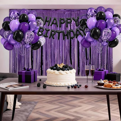 60pcs Purple and Black 12inch - Image 7