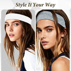 Headbands for Women Non Slip Elastic - 8 Pack Soft Cloth Athletic Headband, Fabric Workout Headbands Stretchy, Fashion Head Bands for Yoga Running Sports