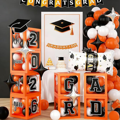 2026 Graduation Decorations Congratulations Grad Decor Orange and Black by Jobkoo