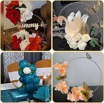 YALLOVE 10 PCS 14 Inch Floral Hoop Table Centerpiece, Flower NOT Included | - Image 5