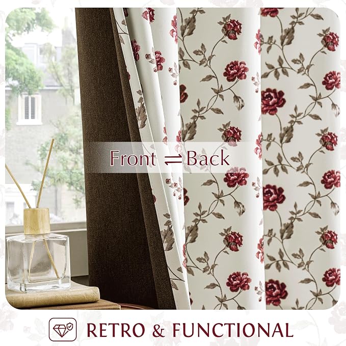 Beauoop Floral 100% Blackout Curtains - Image 4