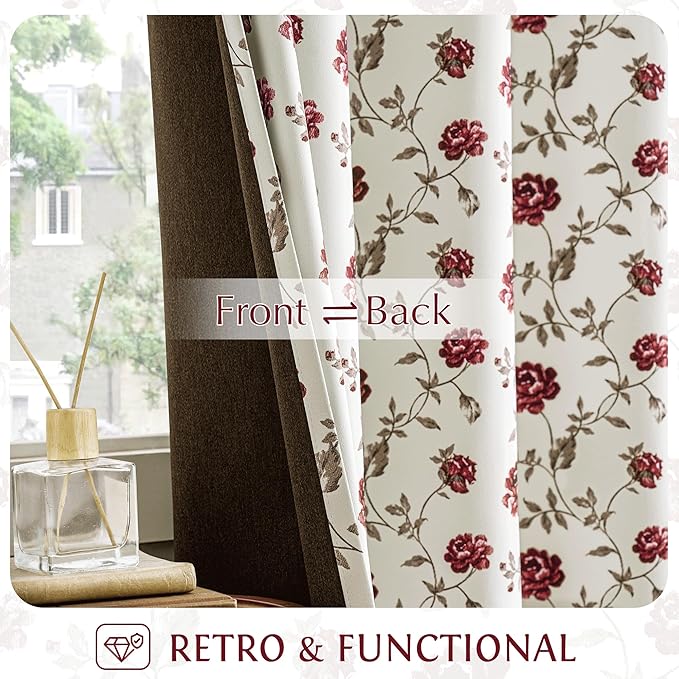Beauoop Floral 100% Blackout Curtains - Image 4