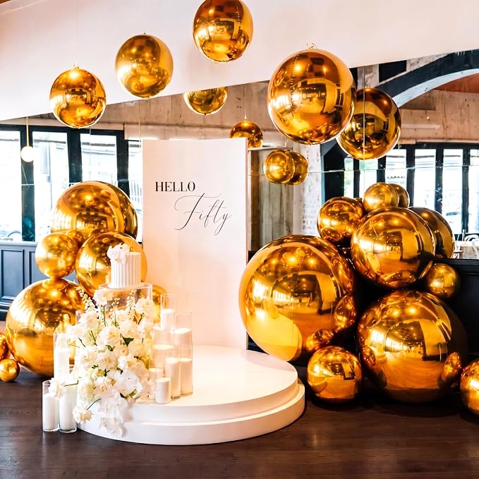 6 Pcs Giant Metallic Party Balloons, Birthday Wedding Baby Shower Christmas - Image 4