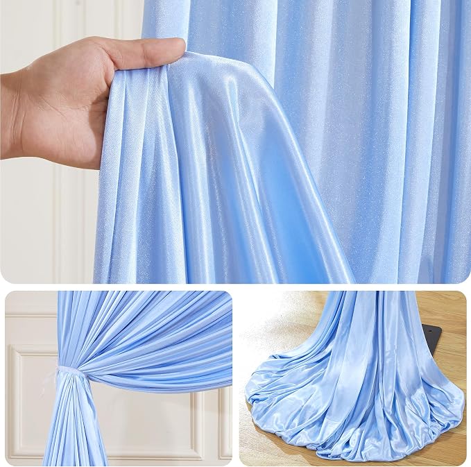 10x10 ft Blue Glitter Backdrop Curtain - Image 8