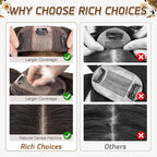 Rich Choices Hair Toppers for Women Real Human Hairs With Bang 100% Remy Human Topper for Thinning Hair Clip in Silk Base Topper 10 Inch #1B Natural Black