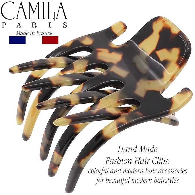 Camila Paris CP3475 French Hair Clip for Women, Hand-Made Hair Side Clips, 2 Inch Girls Hair Claw Clips Jaw Fashion Durable Styling Hair Accessories for Women, Strong Hold No Slip Grip, Made in France