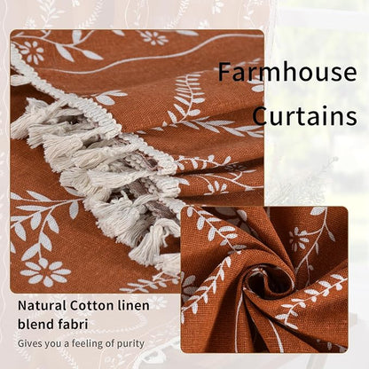 Schweek Terracotta Boho Curtains 84 Inches Length 2 Panels - Image 5